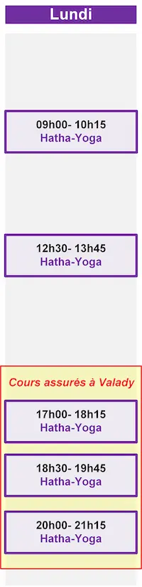 Planning Lundi